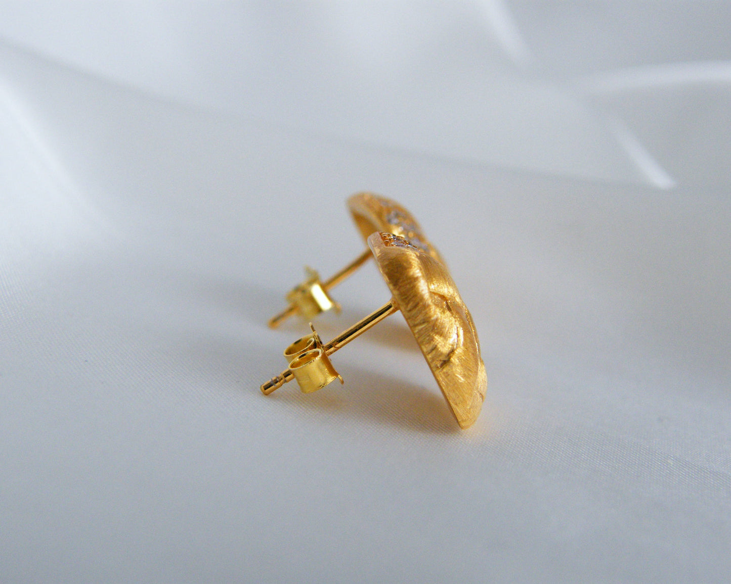 Woven Brushed Gold Earrings