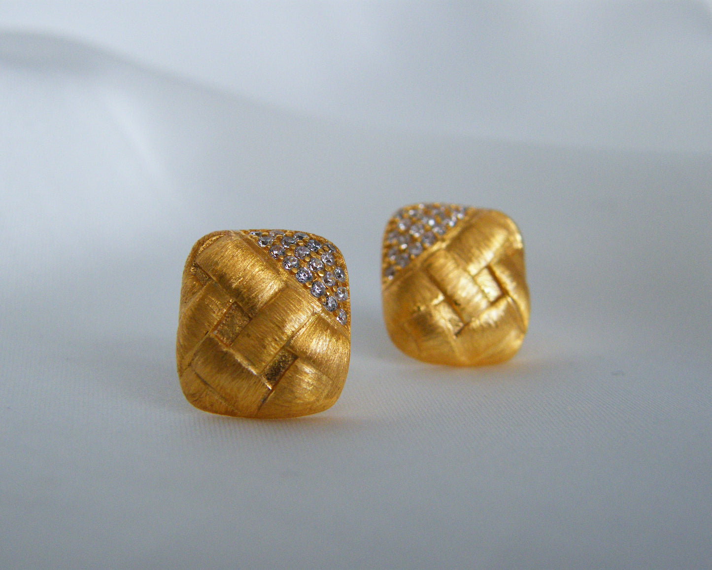 Woven Brushed Gold Earrings