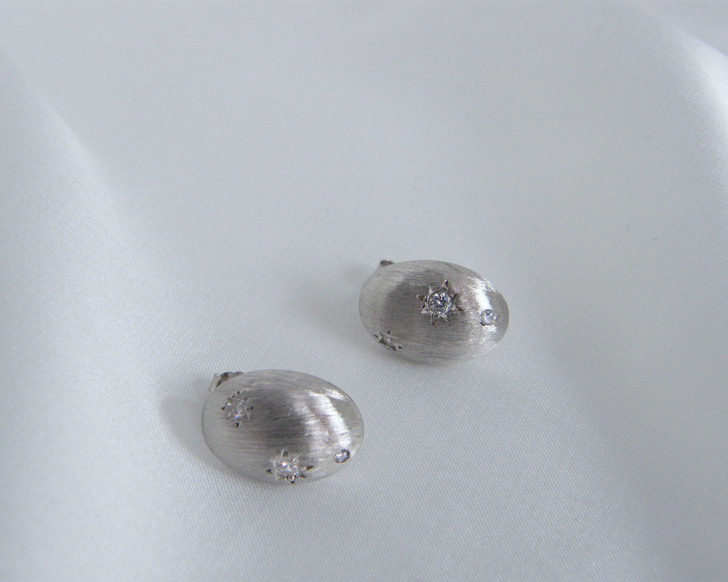 Star-Set Oval Stud Earrings