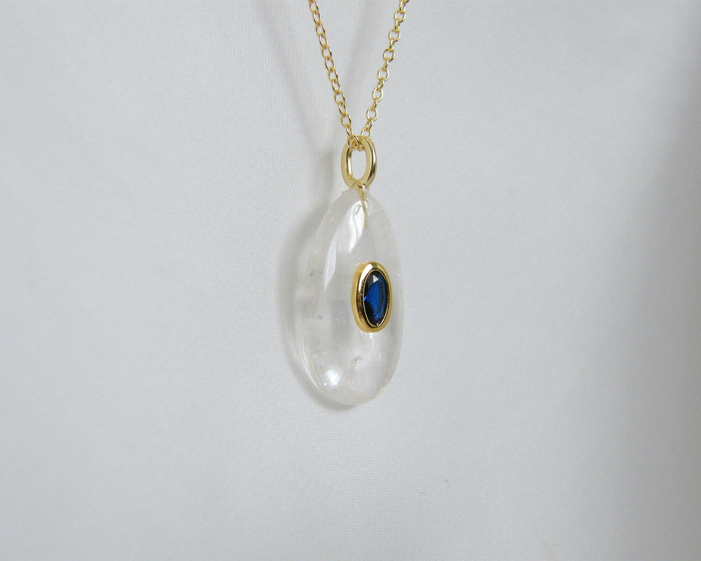 Clear Quartz Iolite Necklace