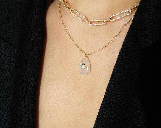 Aura Rose Quartz Necklace