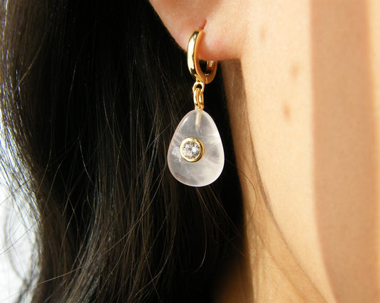 Aura Rose Quartz Earrings