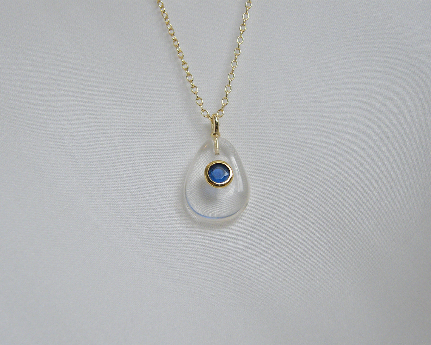 Clear Quartz Iolite Necklace - Small