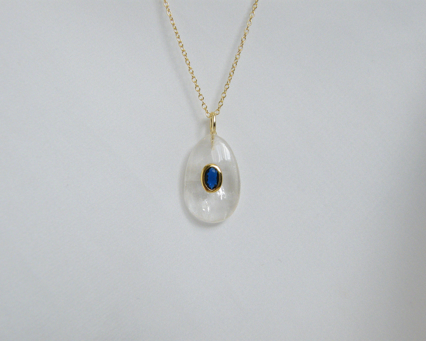 Clear Quartz Iolite Necklace