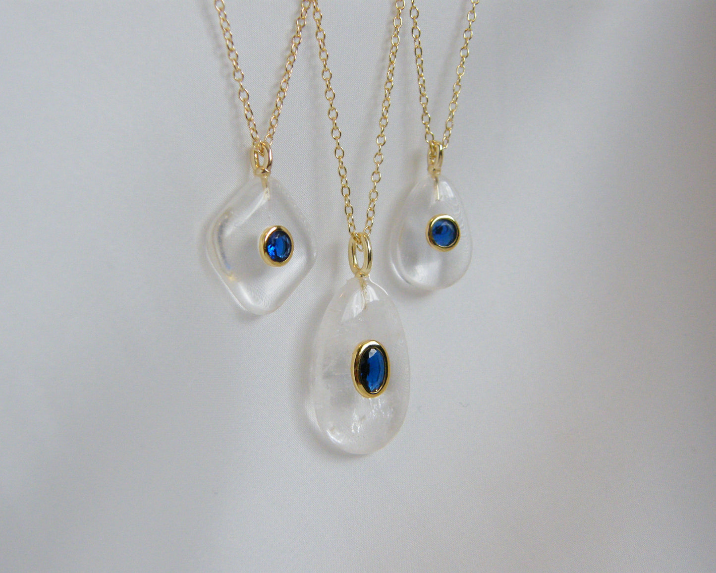 Clear Quartz Iolite Necklace