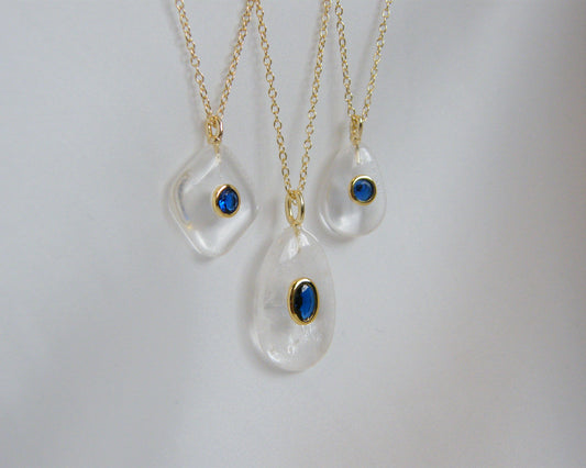 Clear Quartz Iolite Necklace - Small