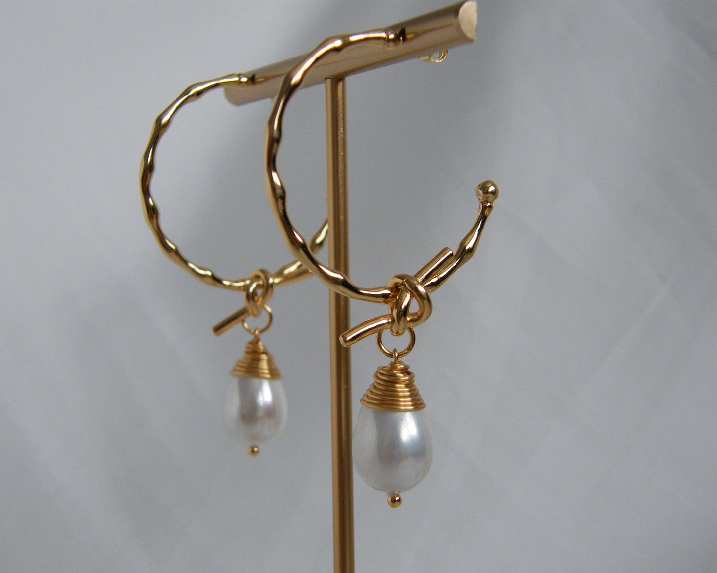 Convertible Pearl Hoop Earrings