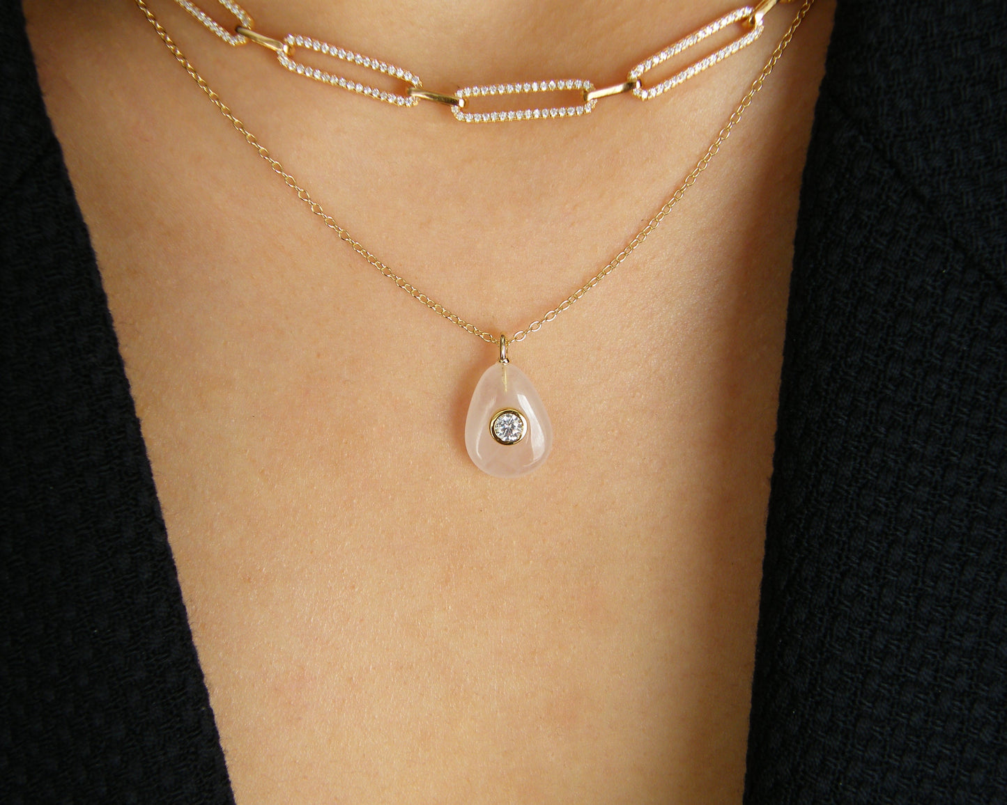 Aura Rose Quartz Necklace