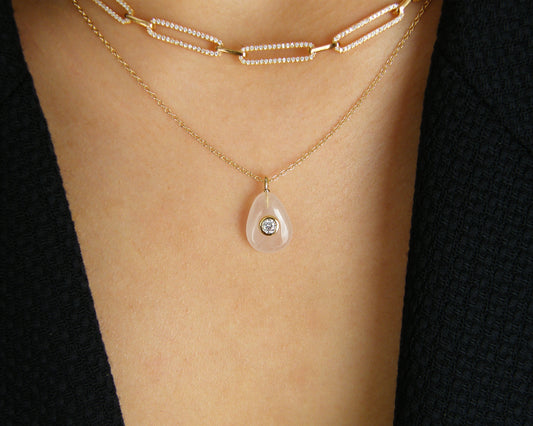 Aura Rose Quartz Necklace