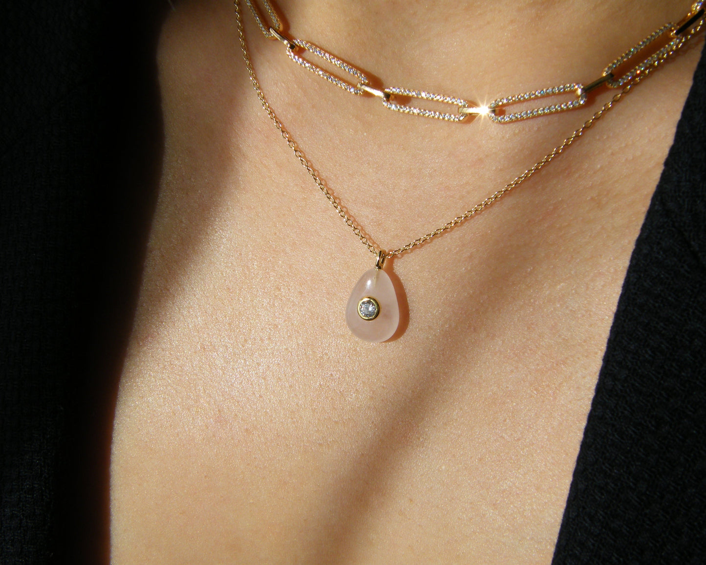 Aura Rose Quartz Necklace