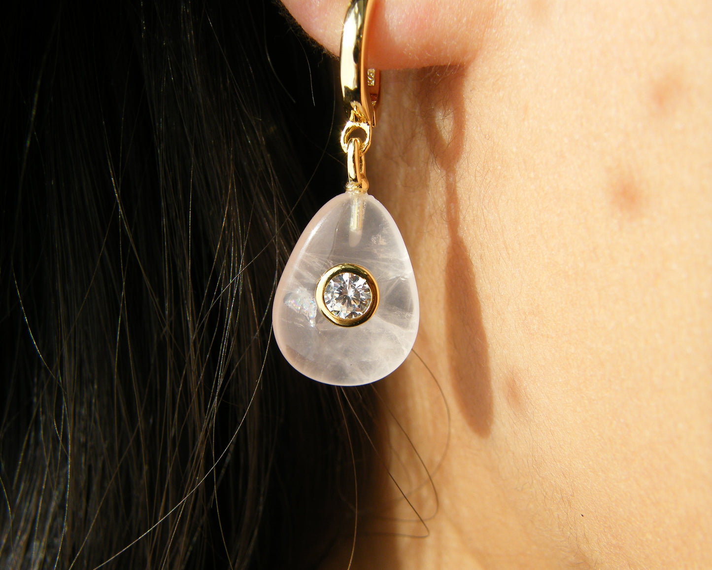 Aura Rose Quartz Earrings
