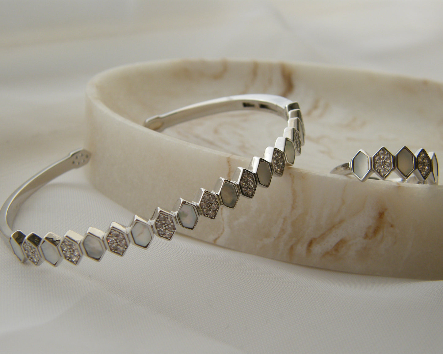 Luna Hex Set — Bangle and Ring