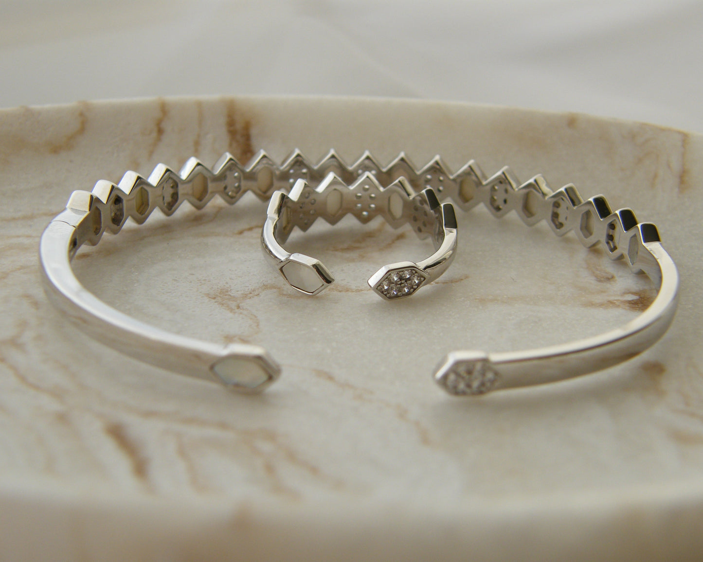 Luna Hex Set — Bangle and Ring