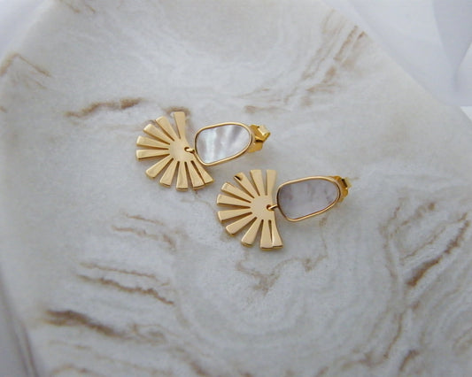 Solstice Mother of Pearl Earrings
